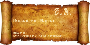 Busbacher Manna névjegykártya